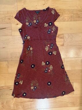 Terra Cotta Floral V-Neck Dress